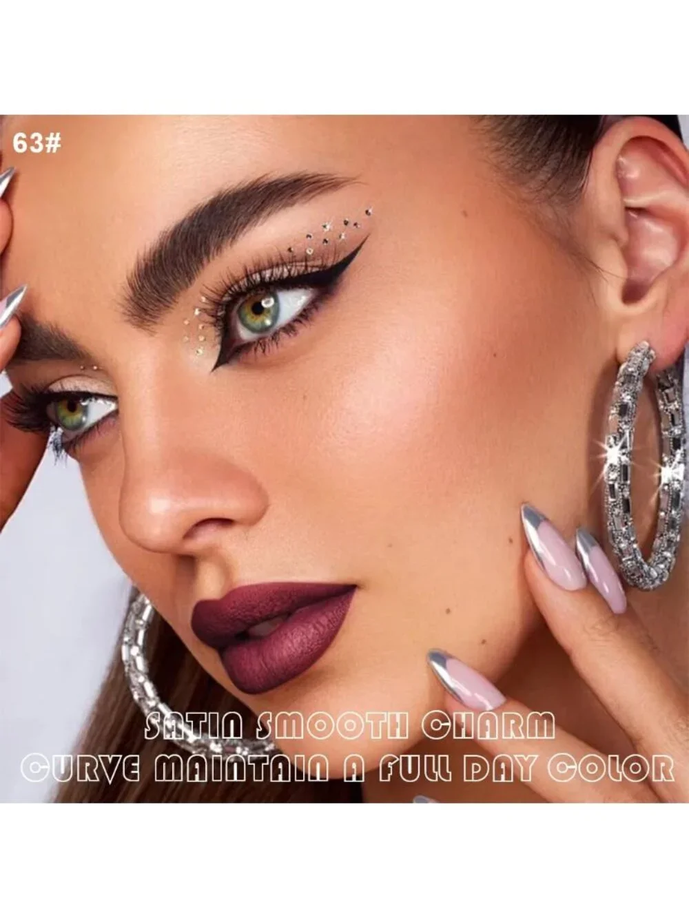 DNM 63# Burgundy Red 2Pcs 24H Long-Lasting Matte Liquid Lipstick and Lip Liner